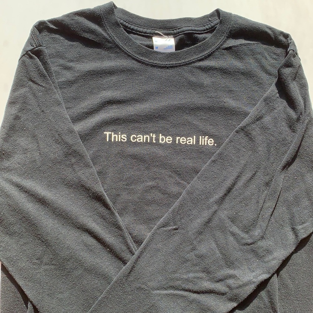 Black Long Sleeve Quote Tee